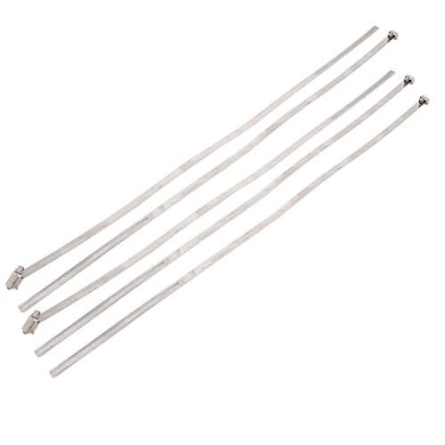 Aexit 188mm to fastener 230mm Dia 12mm Width Range Metal Hose Clamp Hoop Silver Tone 5pcs Model:19as166qo537