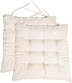 Kit com 4 Almofadas Assento Futon Quadrado 40x40cm - Confortáveis, Ideais para Sala, Quarto e Piqueniques (Bege)