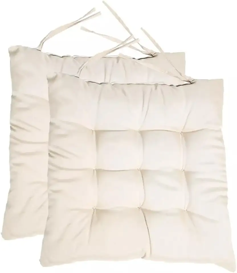 Kit com 4 Almofadas Assento Futon Quadrado 40x40cm - Confortáveis, Ideais para Sala, Quarto e Piqueniques (Bege)