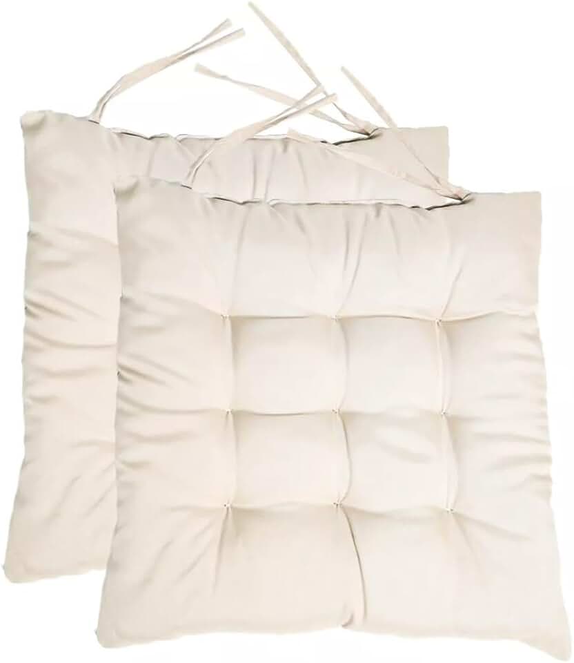 Kit com 4 Almofadas Assento Futon Quadrado 40x40cm - Confortáveis, Ideais para Sala, Quarto e Piqueniques (Bege)