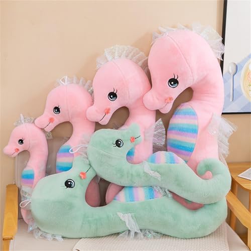 Champracer Seepferdchen Kuscheltier, Süßes Weiches Kissen, Plüschpuppe, Stofftier - Geschenk für Kinder, Mädchen, Jungen (50 cm, Rosa)