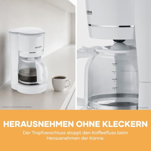 SEVERIN Filterkaffeemaschine mit Glaskanne, Kaffeemaschine mit Permanentfilter, für bis zu 10 Tassen (1,25L)… – Ansicht 6