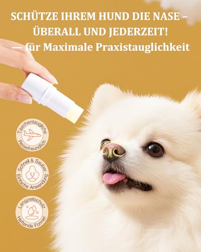 Hundenasen-Sonnenschutz Balsam mit SPF25 – Sheabutter & Kokosöl Formel – Schutz und Pflege bei trockenen/rissigen Nasen – Für alle Hunderassen geeignet