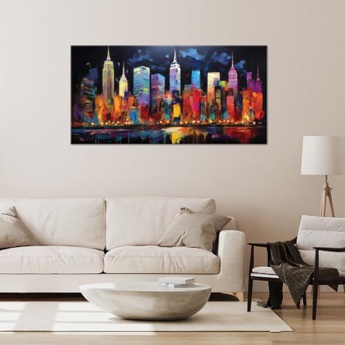 Toile imprimee New York colore Feeby 100x50cm impression haute definition