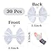 Ysibbon 30 Pack Twist Tie Bows, White 3.5 inch Satin Ribbon Pretied Bows, for Craft Sewing Scrapbooking Wedding and Gift Wrapping Treat Bag Bakery Candy Bags, Home Décor