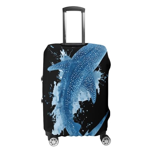 Watercolor Whale Shark Luggage Covers Washable Travel Suitcase Cover Elastic Baggage Protector4