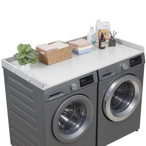 VEVOR Comptoir pour Lave Linge et Sèche Linge 137x69,9 cm, Plan de Travail pour Machine à Laver Imperméable, pour Rangement Aménagement Buanderie Placard...