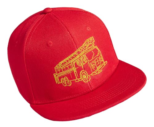 Baddery Kinder Cap - Feuerwehr - Feuerwehrauto Kappe (One Size/Rot)