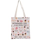 G2TUP Ice Cream Lover Gift My Spare Time Ice Cream Tote Bag Popsicle Handbag Foodie Funny Dessert Lover Gift