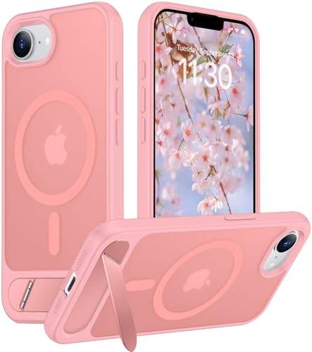 Image of Magnetic Compatible with iPhone 15 Pro Case, [Built-in Invisible Kickstand][Compatible with MagSafe][Military Grade Shockproof] Slim Translucent Matte Phone Case for iPhone 15 Pro 6.1 inch