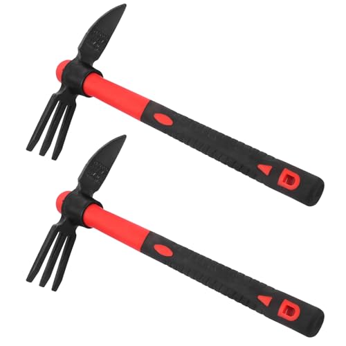 GENHAKON 2 Pack Hand Hoe Garden Heavy Duty Hoe-Rake Tool,Hand Digger and Hoe, Multi-Purpose Garden Hoe and Cultivator, for Gardening, Planting, Weeding