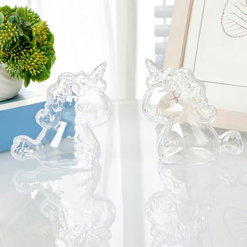 Boîtes de rangement transparentes licorne pour cadeaux d'invités
