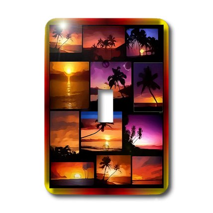 Interrupteur à baïonnette Sunset Beach Collage pour masquer un mur blanc impersonnel - 3