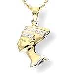 14 Karat Gelb,-Weißgold Echte 585 Gold ANHÄNGER, NOFRETETE, Gelb,-Weißgold,14 Karat, Facettiert, Bicolor