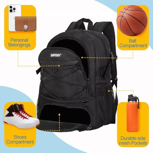 Basketball Backpack with Shoe and Ball Compartments – Multi-Sport Bag