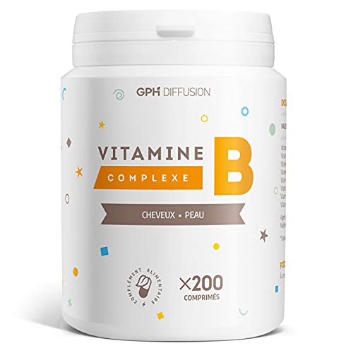 Vitamines B Complexe - 200 comprimés - Cheveux - Peau - GPH DIFFUSION