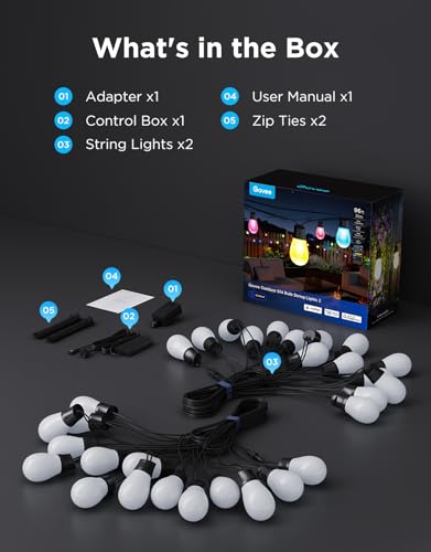 96' Govee S14 Bulb Outdoor RGBICWW String Lights 2 - image 8