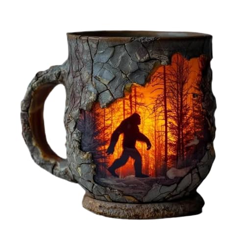 Tazas novedosas | Taza ergonómica de cerámica con asa, diseño de textura de corteza de árbol 3D para amigos, compañeros de trabajo, profesores, niños, madres y adultos