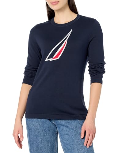 Nautica Women's Pullover Long Sleeve Crewneck Sweater