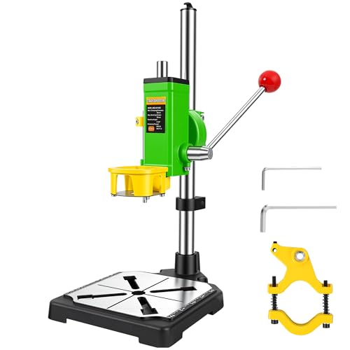 HARDELL Upgrade Floor Drill Press Rotary Tool Stand Table 90 Rotating Fixed Frame Clamp for Hand Drill Rotary Tool Benchtop Drilling Collet Table Drill Press Kit Holder for Benchtop Repair