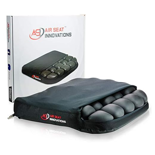 Air Seat Innovations Seat Cushion: Office Chair, Wheelchair, Car or Truck Driver Seat Pad - Lower Back, Coccyx and Sciatica Pain Relief, 18” x 16”