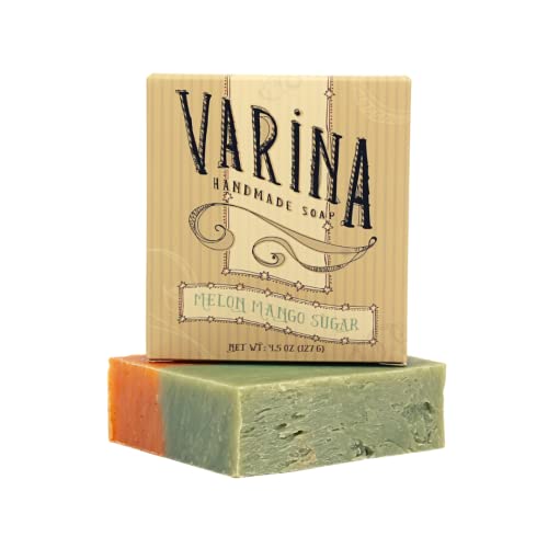 Varina Natural Melon Mango Sugar Bar Soap - Gentle Cleansing For Sensitive Skin, Fruity - 3 Pack - Experience Healthy And Glowing Skin #TOP7