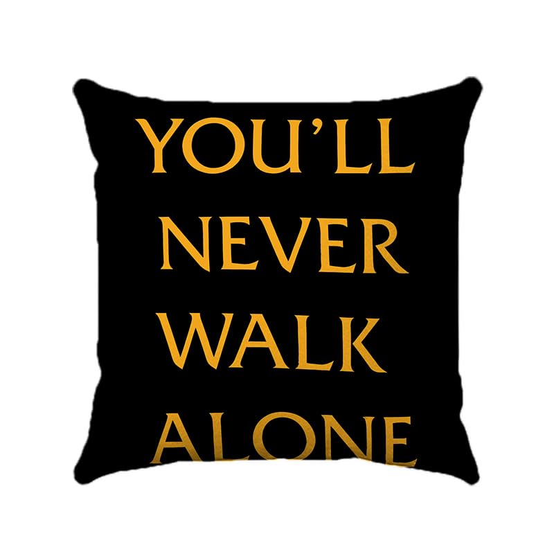 ZFENGYYUAN Liverpool Black & Gold Crest Cushion YNWA Polyester Pillowcase 45x45cm Cover Only for Bedroom Sofa Holiday House Home Decor