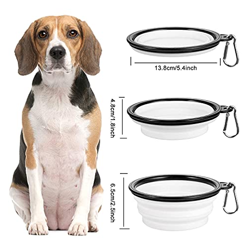 WOMGF Wasserflasche Hunde Unterwegs mit 2er Reisenäpfe Haustier Trinkflasch 2-in-1 Faltbare Hundenäpfe für Resie 800ML Schwarz