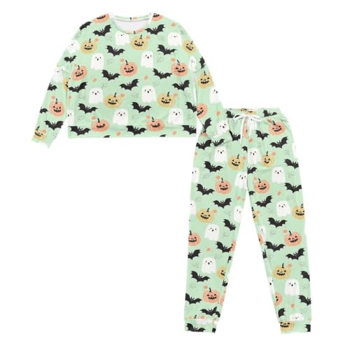 Image of Women's Pajamas Set Soft 2 Piece Loungewear Long Sleeve Pj Set Matching Sleepwear with Pockets for Women Plus Size