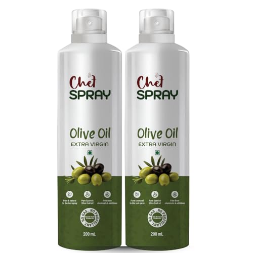 Image of ChefSPRAY Extra Virgin Olive Oil Spray - Pack of 2 | 100% Natural, No Gas, Healthy Cooking Oil Spray | Perfect for Salads, Grilling, Baking & Air Frying - 200 mL Each