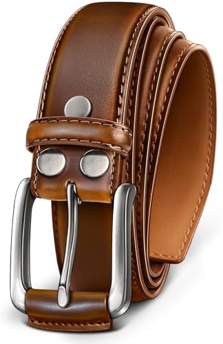 Image of Contacts Men's Genuine Leather Pin Buckle Belt | Leather Belt for Men Classic Designs for Work & Business Casual