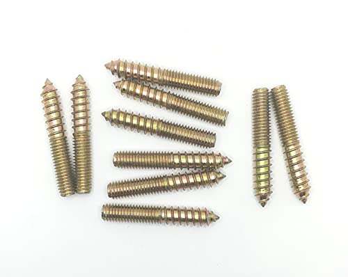 Image of Hanger Bolt M8x50 Double Headed Bolt Self-Tapping Screw for Furniture 10Pcs