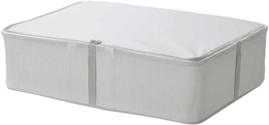 Fabric Storage Container with Zipper, Light Gray Organizer for Clothes, 27.25 x 20 x 7.5 Inches