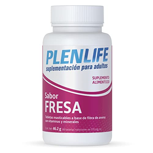 Vitamínicos, PLENLIFE - Complejo B + Multivitaminas en Tabletas Masticables - Suplemento Alimenticio de Vitaminas y Minerales Sabor Fresa - Frasco con 60 Tabletas / 46 gr