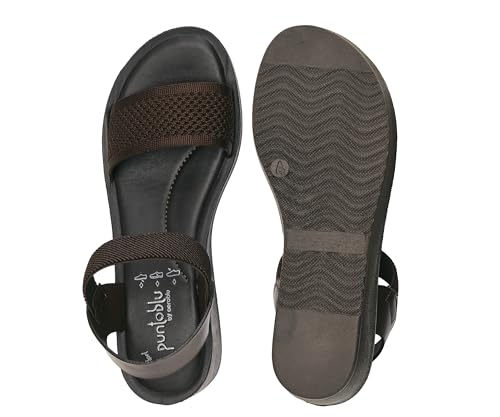 Image of puntoblu Cushion Comfort Platform Heel Sandals for Women | Comfortable Padded Footbed | Breathable Mesh | Slingback Closure | Anti-Skid & Durable Mid Heel Sandal for Girls