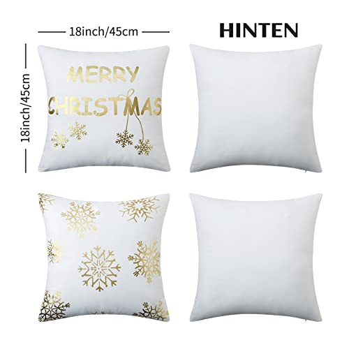 LinTimes Set di 4 federe natalizie in velluto a