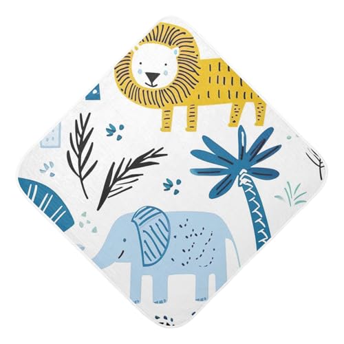 PaChyLuu Cute Animals Baby Hooded Towel Soft Cotton Baby Towels Ultra Absorbent Bath Towel for Babies Boys Girls, 30x30 Inch