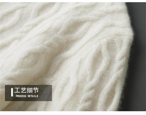 Men's Winter Wool Cashmere Sweater Twisted Flower Thickened O-Neck Pullover Loose Striped Knit Warm Sweater3