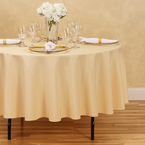 Linentablecloth Round Polyester Tablecloth, 90-Inch, Cantaloupe #TOP1