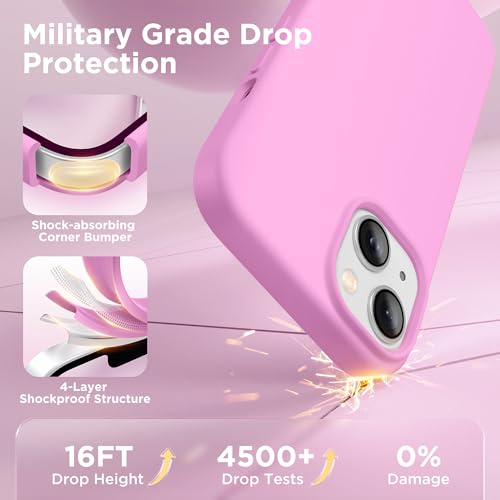 Image of GolbinBox Magnetic for iPhone 15 Case, Silicone Cover, Rose Pink