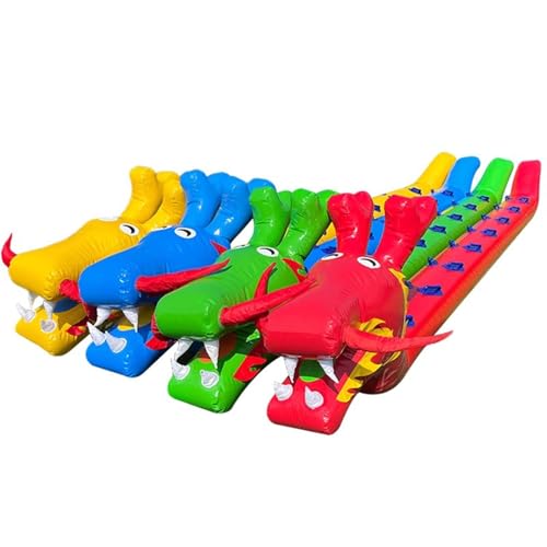 IEOWY 4pcs Team Building Games for Work, Teamwork Outdoor Group Activities PVC Inflatable Dragon Boat, School Sports Day/Field Day competition(4 Seats/L-3.5M) IEOWY 4pcs Team Building Games for Work, Teamwork Outdoor Group Activities PVC Inflatable Dragon Boat, School Sports Day/Field Day competition(4 Seats/L-3.5M)