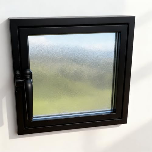 AYHARYLH Ventana De Aluminio,Ventana Empotrada,for Ventilación Doméstica con Rotación De 360°,for Cobertizos, Gallineros, Invernaderos Y Garajes(Nero,30cm/11.8in)