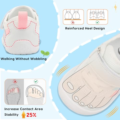 Image of Scurtain Baby Shoes Boy Girl First Walking Shoe Infant Crib Breathable Sneakers Lightweight Barefoot Shoes for Babies