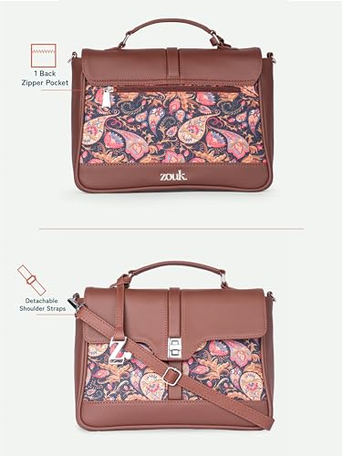 Image of ZOUK | Women's Vegan Leather | Stylish Handbag with Adjustable Strap, Top Handle |