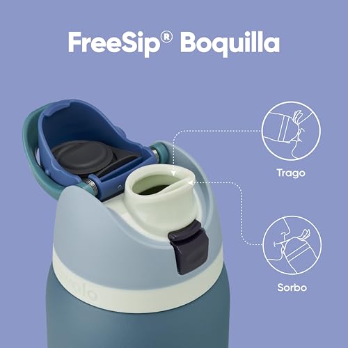 Miniatura 2 de Owala Freesip Botella Agua Acero Inoxidable Con Pajita, 945 Ml - Botella Térmica A Prueba De Fugas Para El Deporte Y Los Viajes, Sin Bpa, Denim