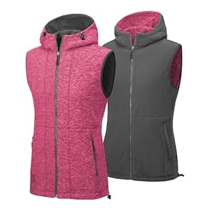 Little Donkey Andy Women’s Reversible Lightweight Fleece Vest Warm Sleeveless Jacket for Golf Travel Hiking