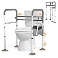 LEAGENT FSA Eligible Toilet Safety Rails for Seniors, Stable Toilet Safety Frame w/Larger Suction Leg, Adjustable Toilet Rails for Any Toilets, Tool Free Toilet Handles for Elderly/Handicap/Pregnant