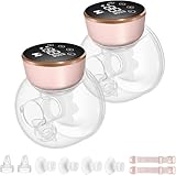 Tragbare Milchpumpe, freihändig, ultra-leise, elektrische Milchpumpe mit 3 Modi und 9 Saugstufen, auslaufsicheres Design, 19/21/24 mm Flansche, tragbar für stillende Mütter (2 Sets)