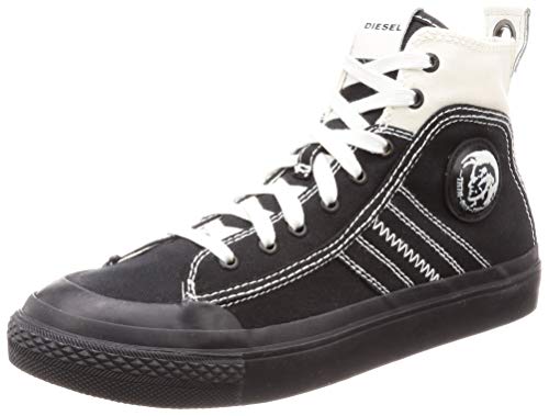Diesel Men's ASTICO MIDLACE Sneaker, Black/Star White, 8.5 M US