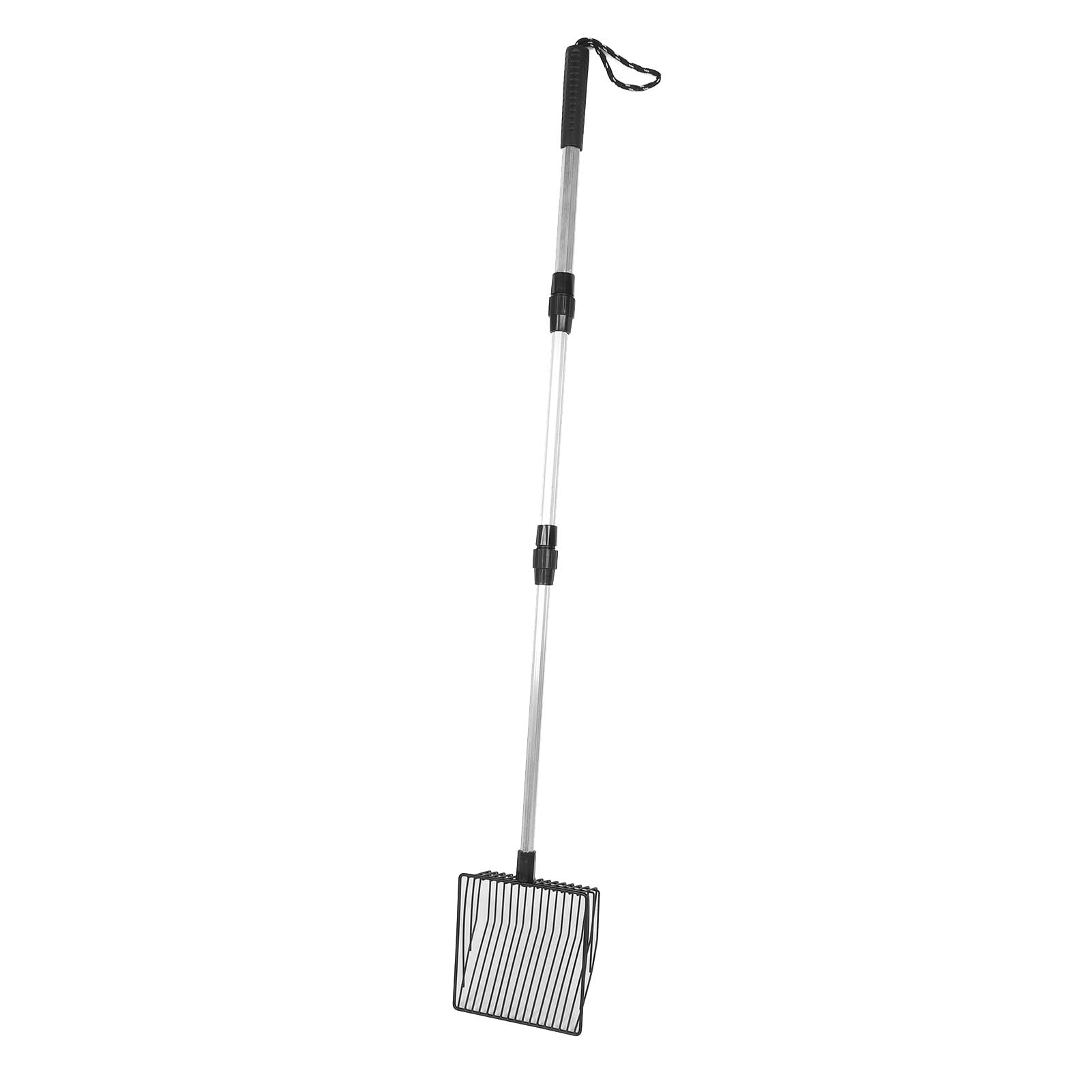 Long Handle Chicken Poop Scooper, Expandable Cat Litter Scoop, Thin Screen, Versatile, Easy to Use for Cat Litter Box (Model B 3 Section Handle)